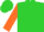 Lime, black 's', orange sleeves