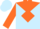 Light blue, orange yoke, light blue and orange diamond sleeves, light blue cap