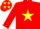 Red, yellow star and stars on cap