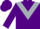 Purple, silver chevron, purple sleeves and cap