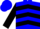 Blue, black  chevrons, black slvs