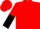 Red, black circled 'mg', red & black halved slvs
