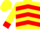 Yellow, red chevrons, red cuffs