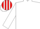Navy, white 'kb', red and white stripes on sleeves