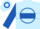 Light blue, royal blue circle, royal blue hoop on sleeves