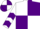 White and purple quarters, purple chevrons on slvs