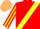 RED, YELLOW sash, striped sleeves, BEIGE cap