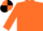 Orange, orange and black quartered cap