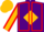 Purple, gold diamond, red seams, gold diamond on sleeves, red seams, gold cap
