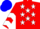 Red, white stars, red sleeves, white chevrons, blue cap