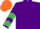 PURPLE, YELLOW and EMERALD GREEN chevrons on sleeves, ORANGE cap