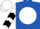 Royal blue, white ball, blue 'h', white sleeves, black chevrons, white cap