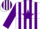 White, purple star hoop, purple stripes on sleeves