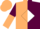 Tan and maroon halves, tan 'cr' in white diamond, maroon and tan halved slvs