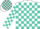 White, turquoise check