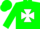 Green, red and white maltese cross