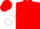 Red, white 'h' in white horseshoe, white hoops on sleeves, red cap