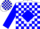 White, blue diamond frame, blue blocks on slvs