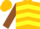 Gold, yellow chevrons on brown slvs