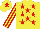 Yellow, red stars, striped sleeves and star on cap