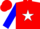 Red, blue 'w' on white star, blue sleeves, white cuffs
