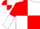 Red and white quarters, red and white halved sleeves, red and white quartered cap