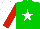 Green body, white star, red arms, white cap