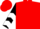 Red, white 'kb' on red and black shield, black sleeves, red and white chevrons
