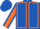 royal Blue, orange seams, orange sleeves, royal blue seams, royal blue cap