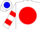 White, blue 'rr' on red ball, red bars on slvs