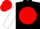 Black, black '44' on red ball, white sleeves, red cap