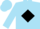 Sky blue, sky blue 'r' in black diamond, black band on sleeves