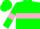 Kelly green, pink hoop,kelly green armlets on pink sleeves