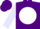 Purple, black emblem on white ball, lavender sleeves, purple cap