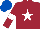 MAROON, WHITE star and armlets, ROYAL BLUE cap