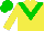 Yellow, green chevron, green cap