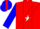 Red, stars on blue and white sash, red stars on white stripe down red and blue sleeves