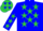 Blue, chartreuse stars