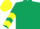 Hunter green, hunter green oak tree on yellow sun, yellow chevrons on sleeves, yellow cap