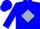 Blue, blue 'ss' on silver diamond, blue cap