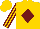 Gold, burgundy diamond, burgundy stripes on gold sleeves, gold cap