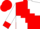 Red and white quarters, red cross, red cuffs on white sleeves, red cap