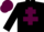 Black body, garnet cross of lorraine, garnet arms, garnet cap