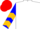White, blue sleeves, gold chevrons, red cap