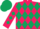 Rose body, dark green diamonds, rose arms, dark green diamonds, dark green cap
