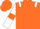 Orange body, white epaulettes, white arms, orange armlets, orange cap