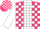 Cerise, white panel, white blocks on slvs