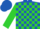 Royal blue, lime 'll', lime blocks on sleeves, royal blue cap