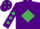 Purple, Emerald Green diamond, diamonds on sleeves and cap