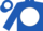 royal Blue, white disc,
